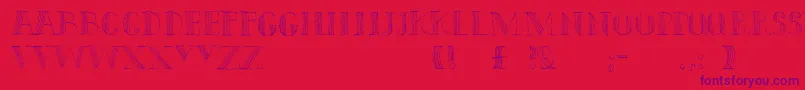 Capitals-Schriftart – Violette Schriften auf rotem Hintergrund