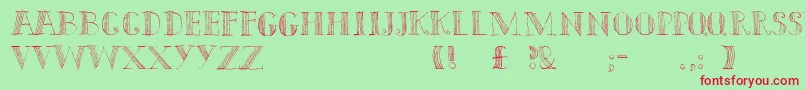Capitals Font – Red Fonts on Green Background