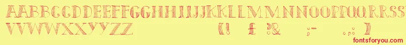 Capitals Font – Red Fonts on Yellow Background
