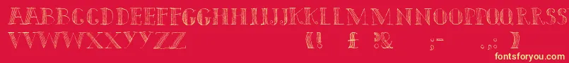 Capitals Font – Yellow Fonts on Red Background
