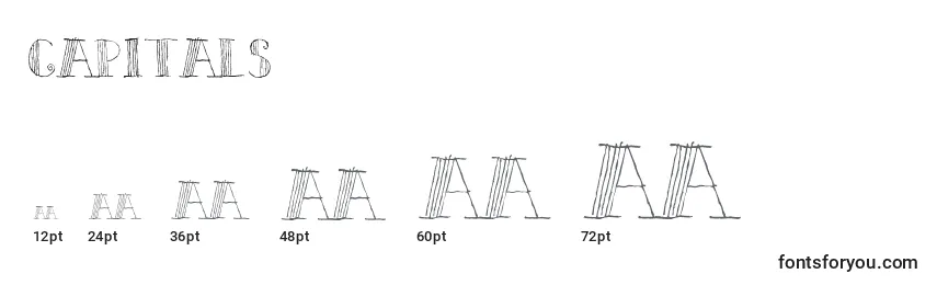 Größen der Schriftart Capitals