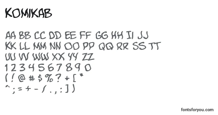 Fuente Komikab - alfabeto, números, caracteres especiales