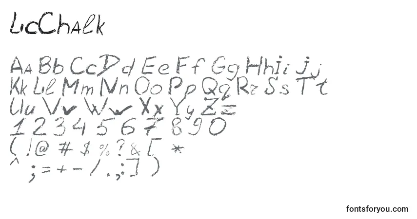 Czcionka Lc Chalk – alfabet, cyfry, specjalne znaki