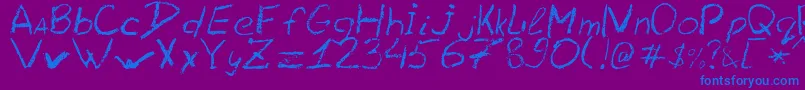 Lc Chalk-Schriftart – Blaue Schriften auf violettem Hintergrund