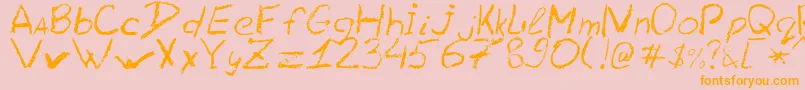 Lc Chalk-Schriftart – Orangefarbene Schriften auf rosa Hintergrund