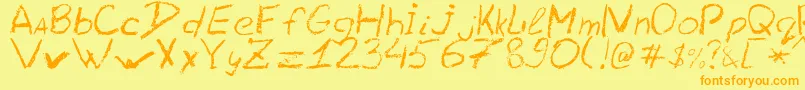 Шрифт Lc Chalk – оранжевые шрифты на жёлтом фоне