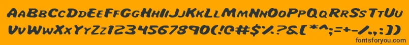 MissAmandaItalexp Font – Black Fonts on Orange Background