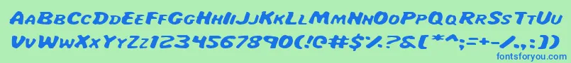 MissAmandaItalexp Font – Blue Fonts on Green Background