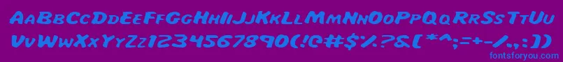 MissAmandaItalexp Font – Blue Fonts on Purple Background