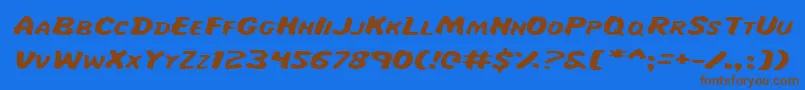 MissAmandaItalexp Font – Brown Fonts on Blue Background