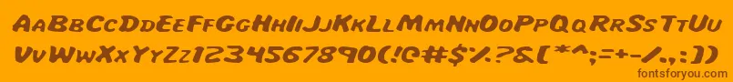 MissAmandaItalexp Font – Brown Fonts on Orange Background