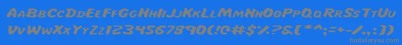 MissAmandaItalexp Font – Gray Fonts on Blue Background