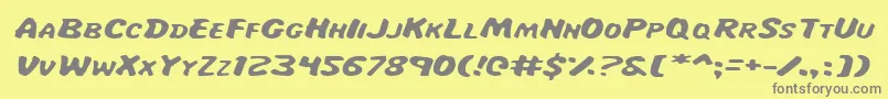 MissAmandaItalexp Font – Gray Fonts on Yellow Background