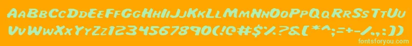 MissAmandaItalexp Font – Green Fonts on Orange Background
