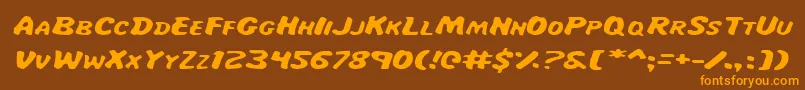 MissAmandaItalexp Font – Orange Fonts on Brown Background