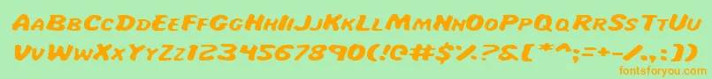 MissAmandaItalexp Font – Orange Fonts on Green Background