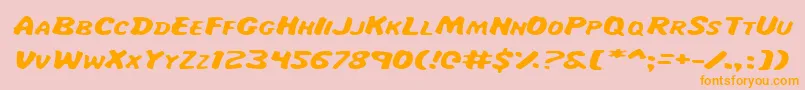 MissAmandaItalexp Font – Orange Fonts on Pink Background