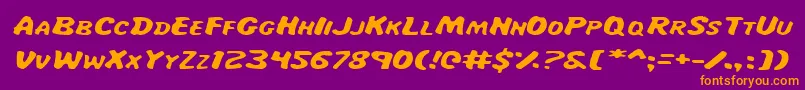 MissAmandaItalexp Font – Orange Fonts on Purple Background