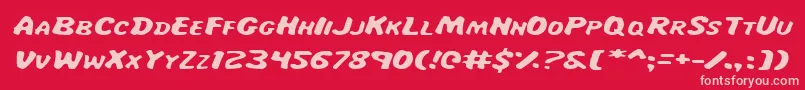 MissAmandaItalexp Font – Pink Fonts on Red Background