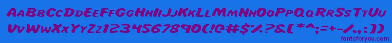 MissAmandaItalexp Font – Purple Fonts on Blue Background