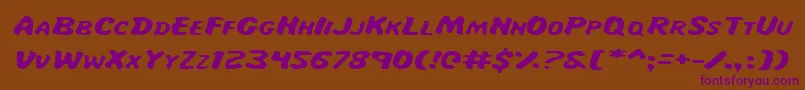 MissAmandaItalexp Font – Purple Fonts on Brown Background