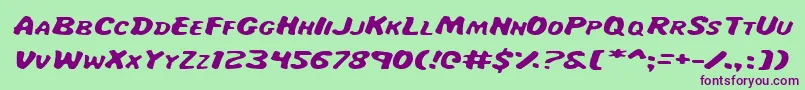 MissAmandaItalexp Font – Purple Fonts on Green Background