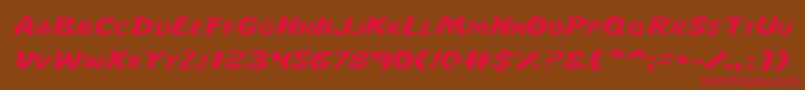 MissAmandaItalexp Font – Red Fonts on Brown Background