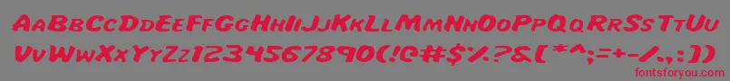MissAmandaItalexp Font – Red Fonts on Gray Background