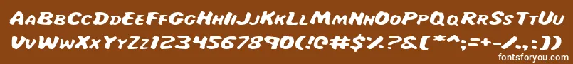 MissAmandaItalexp Font – White Fonts on Brown Background