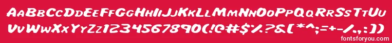 MissAmandaItalexp Font – White Fonts on Red Background