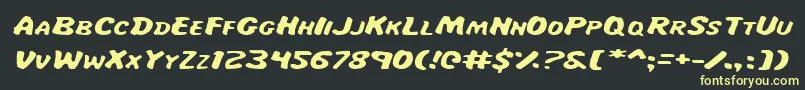 MissAmandaItalexp Font – Yellow Fonts on Black Background