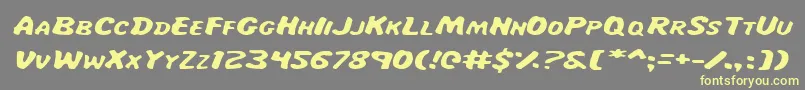 MissAmandaItalexp Font – Yellow Fonts on Gray Background