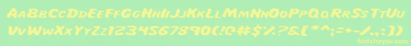 MissAmandaItalexp Font – Yellow Fonts on Green Background