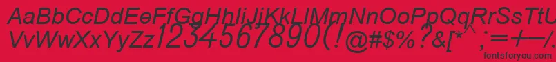 fuente Do431italic – Fuentes Negras Sobre Fondo Rojo