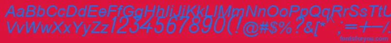 フォントDo431italic – 赤い背景に青い文字