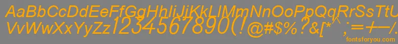フォントDo431italic – オレンジの文字は灰色の背景にあります。
