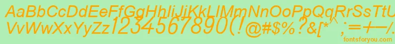 Czcionka Do431italic – pomarańczowe czcionki na zielonym tle