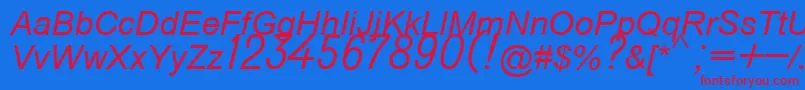 Police Do431italic – polices rouges sur fond bleu