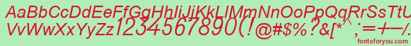 Czcionka Do431italic – czerwone czcionki na zielonym tle