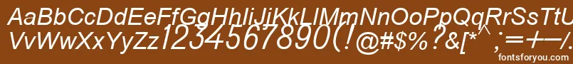 フォントDo431italic – 茶色の背景に白い文字