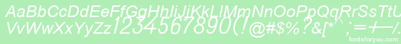 Do431italic Font – White Fonts on Green Background