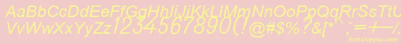 Fonte Do431italic – fontes amarelas em um fundo rosa