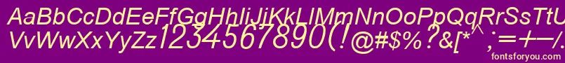 Do431italic Font – Yellow Fonts on Purple Background