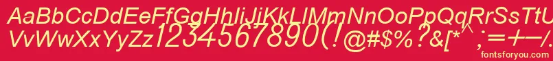 fuente Do431italic – Fuentes Amarillas Sobre Fondo Rojo