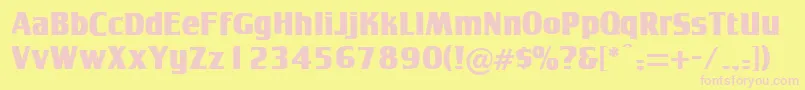 Fonte Tobagoposter – fontes rosa em um fundo amarelo
