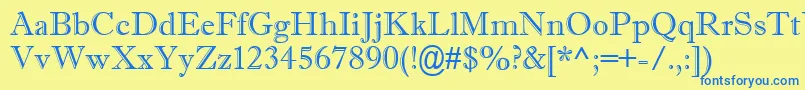 Imprisha Font – Blue Fonts on Yellow Background