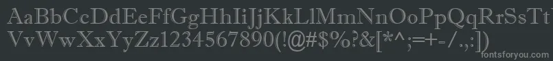 フォントImprisha – 黒い背景に灰色の文字