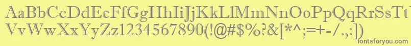Imprisha Font – Gray Fonts on Yellow Background