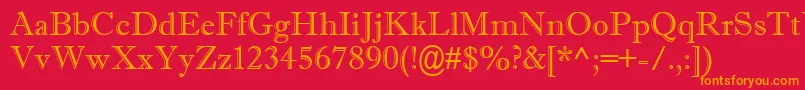 Imprisha Font – Orange Fonts on Red Background