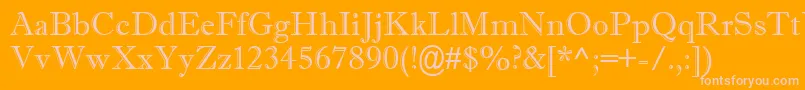 Imprisha Font – Pink Fonts on Orange Background